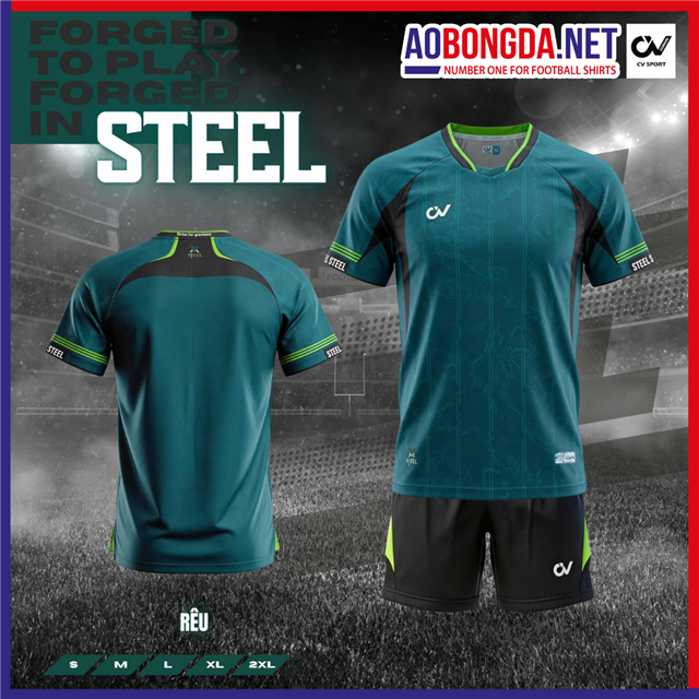 Áo Bóng Đá Không Logo CV Steel Rêu